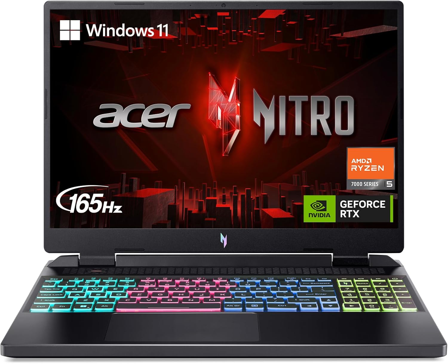 Acer Nitro 16 Gaming Laptop | AMD Ryzen 5 7640HS Hexa-Core CPU | NVIDIA GeForce RTX 4050 Laptop GPU | 16' WUXGA 165Hz IPS Display | 8GB DDR5 | 512GB Gen 4 SSD | WiFi 6E | RGB Backlit KB | AN16-41-R148 R5 7640HS / RTX4050 16 inch WUXGA 8GB / 512GB