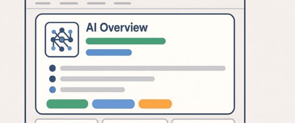 Illustration of AI overview webpage design.