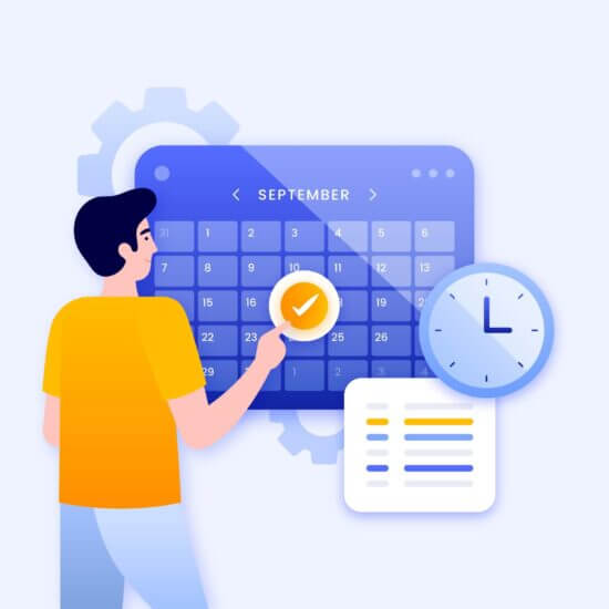 Person scheduling an appointment in September