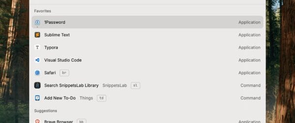 Raycast App Screenshot on Mac