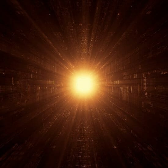 cool abstract background with yellow neon laser light middle