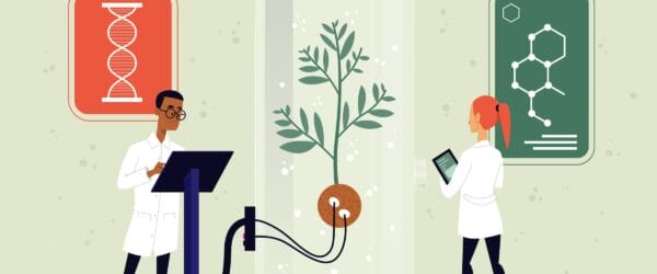 digital life sciences education illustration