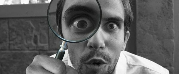 magnifying, glass, detective