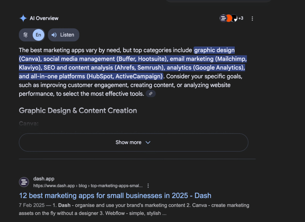 best marketing apps Google Search2025