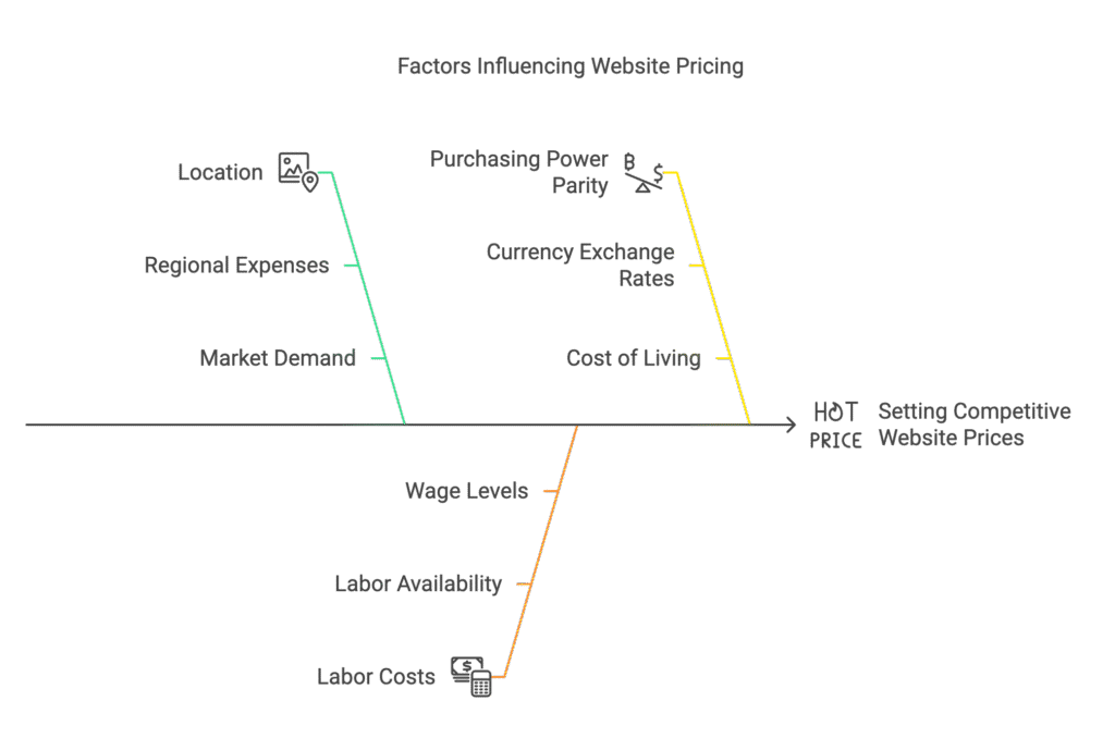 Economics of Website Pricing Location Labor PPP visual selection