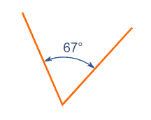 Image showing angle between the two lines of 67 degrees