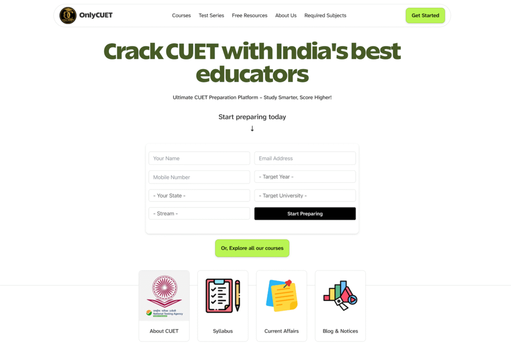 OnlyCUET CUET Coaching Test Series2025