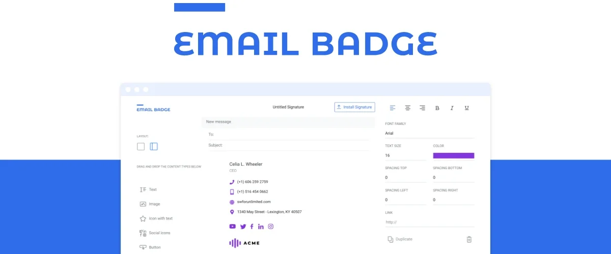 as web Emailbadge
