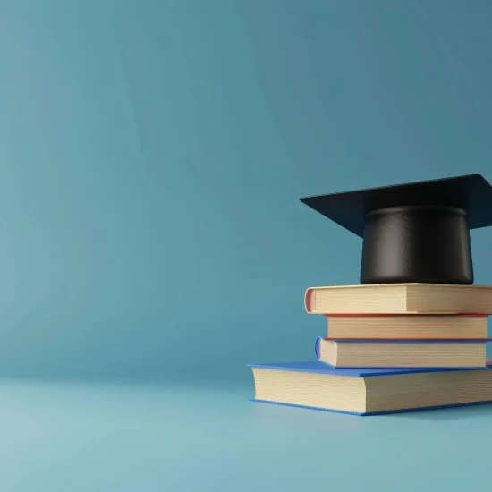 graduation season doctoral hat book 3d illustration concept illustration college entrance