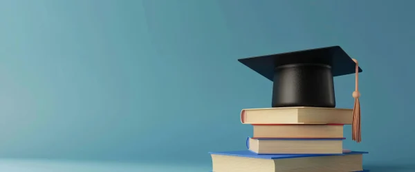 graduation season doctoral hat book 3d illustration concept illustration college entrance