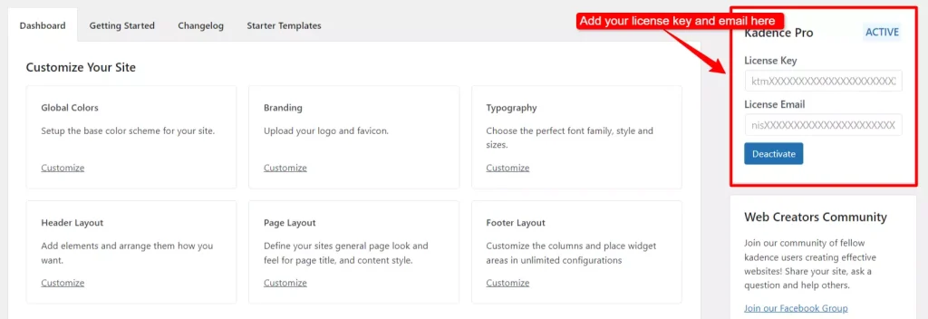 how to activate kadence pro version 1