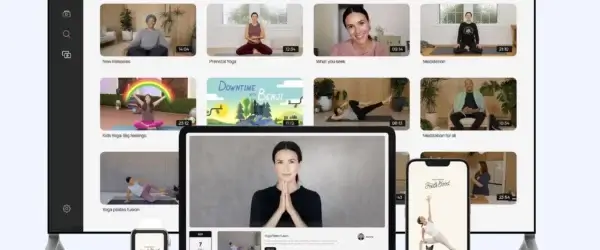 Various wellness videos on multiple devices.